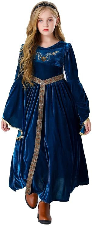 Deboyar Girls Medieval Renaissance Royal Court Dress Queen Kids Princess Costume Halloween Cospla... | Amazon (US)