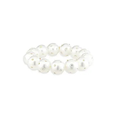 Kenneth Jay Lane Faux Pearl & Crystal Dot Stretch Bracelet at Nordstrom | Nordstrom