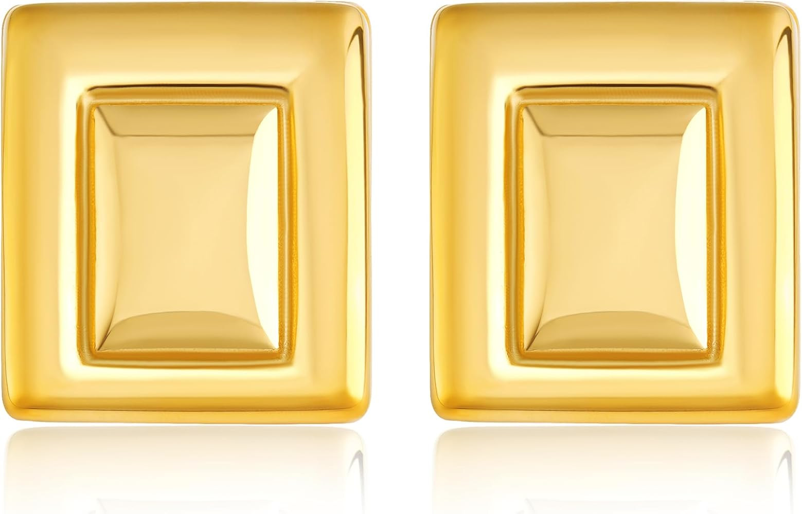 Gold Square Earrings for Women Large Rectangular Stud Earrings Trendy Chunky Geometric Earrings 1... | Amazon (US)