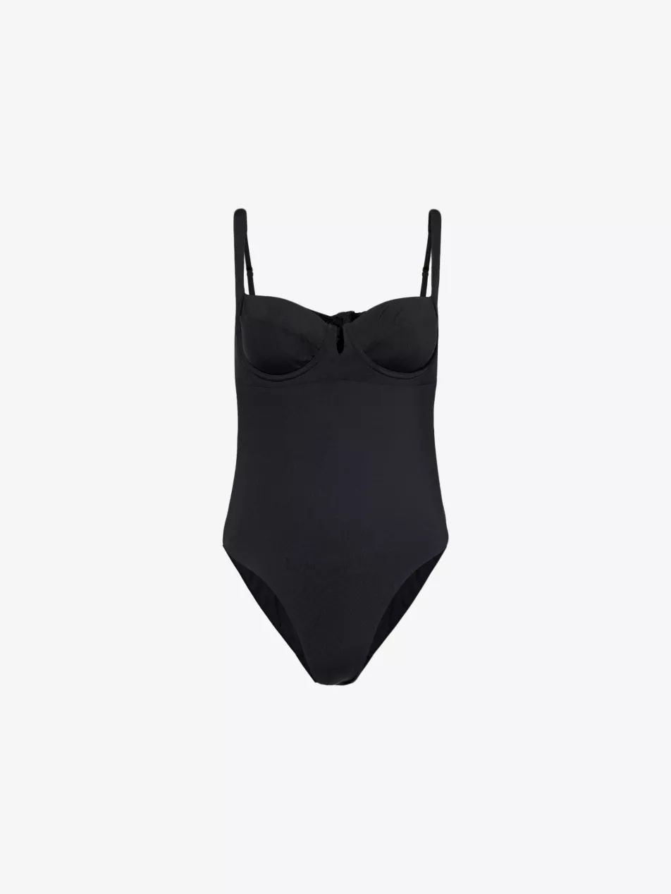 Clovelly sweetheart-neck stretch-recycled nylon swimsuit | Selfridges