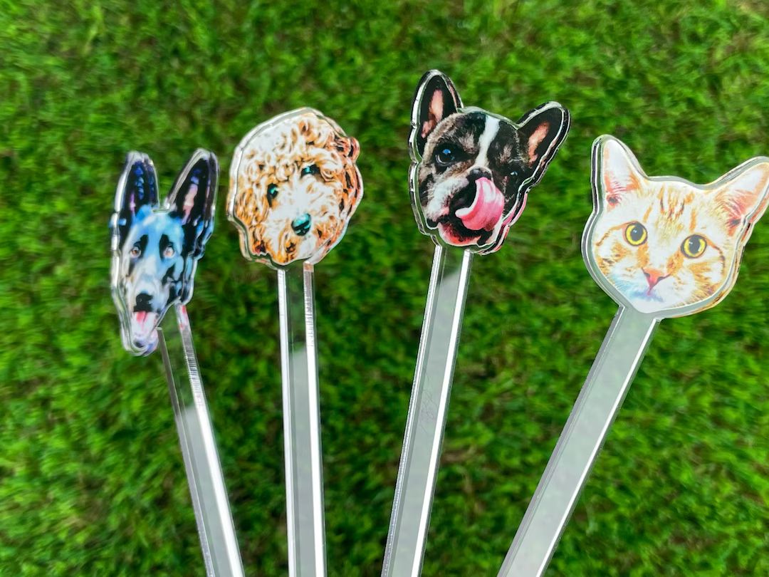 Print YOUR Dog Pet Stir Sticks, 2-sided Signature Drink, I Do Too & Dog of Honor, Watercolor Acry... | Etsy (US)