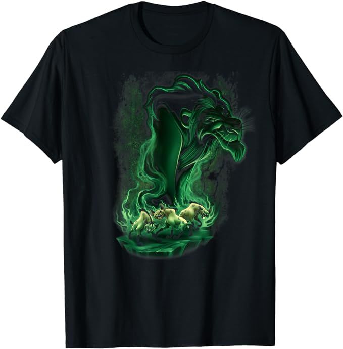 Disney The Lion King Scar & Hyenas Green Smoke Art T-Shirt | Amazon (US)