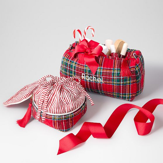 Tartan Quilted Travel Jewelry Storage | Mark and Graham
