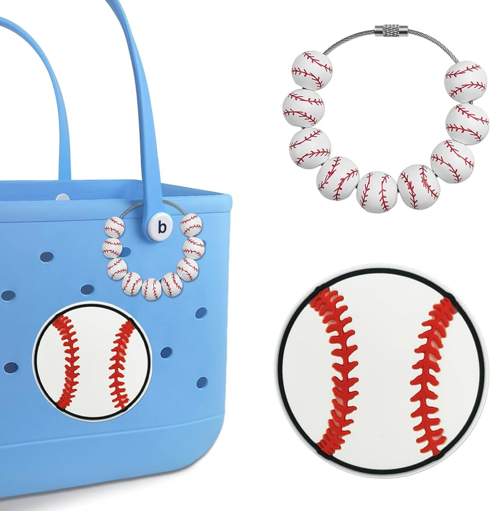 Janhavi 2Pcs Bogg Bag Charms, Bogg Bag Accessories Charms Baseball, Sports Charms for Simply Sout... | Amazon (US)