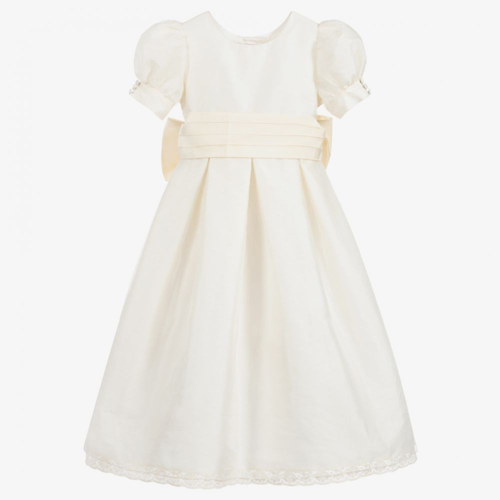 Girls Ivory Silk Dress | Childrensalon