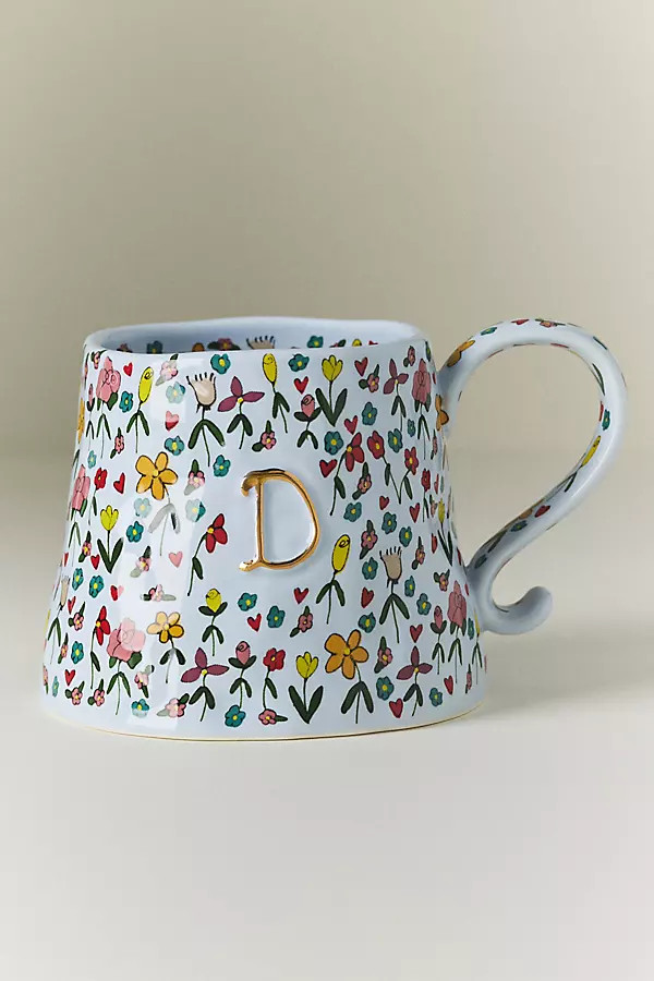 The Mud Fairy Stoneware Monogram Mug | Anthropologie (US)