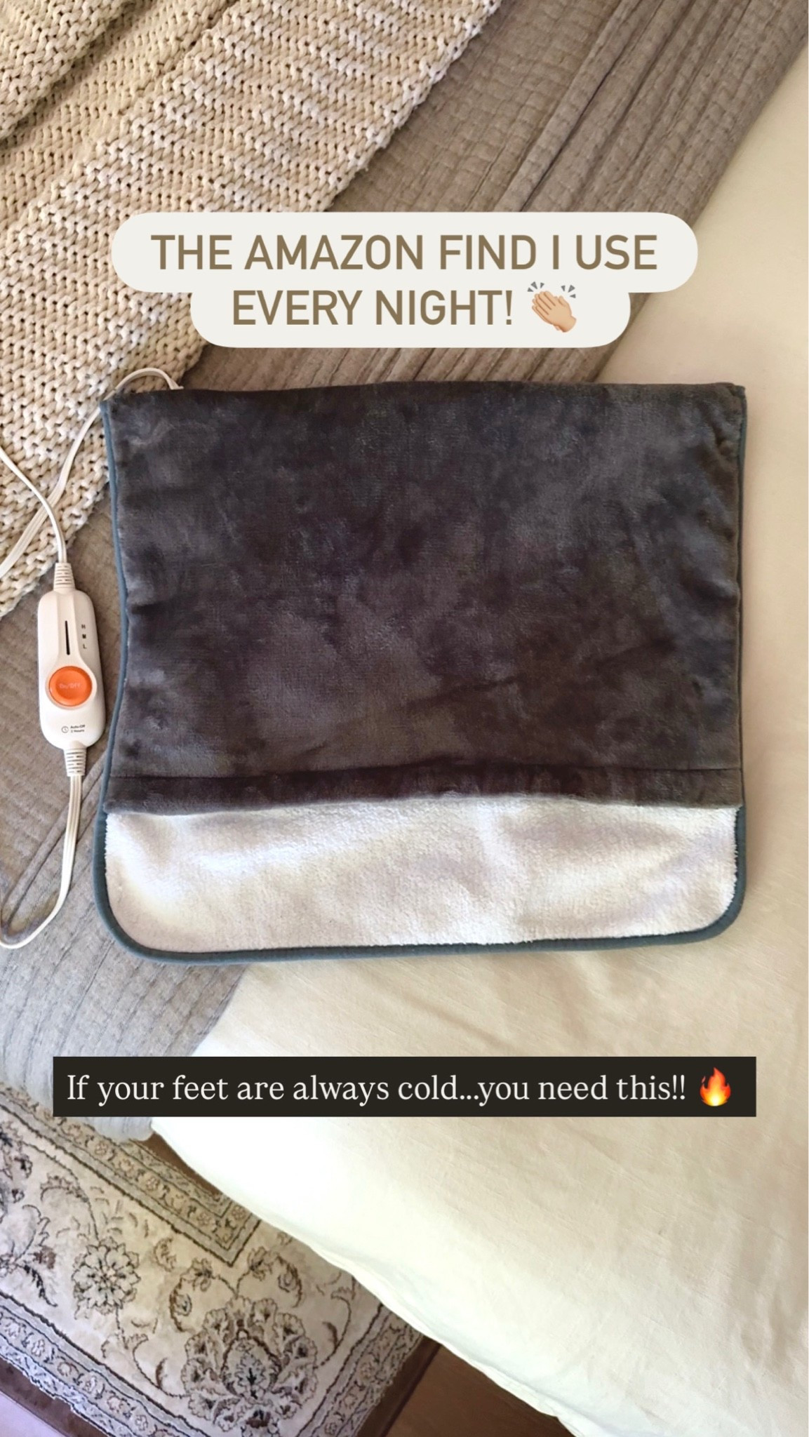 Cold feet are the fastest way to ruin a good night’s sleep… so I finally grabbed this heated foot warmer from Amazon and now I use it every single night 🤍

It heats up quickly, stays cozy, and makes climbing into bed feel SO much better. If you’re someone who always has freezing feet like me, you need this little comfort upgrade 🙌🏼

Linked in my LTK ✨
#amazonhomefinds #cozyhome #amazonmusthaves #bedroomfinds #amazonfavorites #cozyessentials

#LTKMothersDay #LTKselfcare #LTKOver40