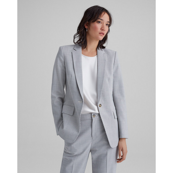 Club Monaco White And Grey Borrem Checked Blazer in Size 0 | Club Monaco (Global)