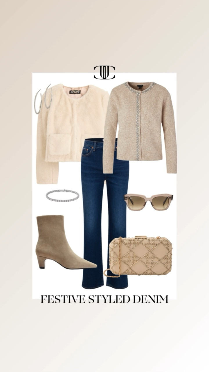 Denim that travels from casual to celebratory with ease. Subtle holiday embellishments, rich hues, and comfortable fits—the perfect balance of festive and functional.
Embrace holiday charm without shouting it. Sleek denim, soft cables, and minimal metallics create a look that’s festive, versatile, and undeniably chic.

#DenimWithFlair
#HolidayDenim
#FestiveDenim
#ChicDenim
#DenimOOTD
#WinterStyle
#EffortlessElegance
#TimelessDenim

#LTKOver40 #LTKHoliday #LTKSeasonal