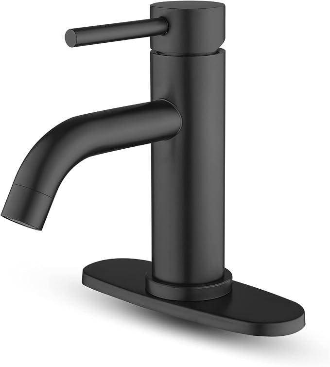 Black Bathroom Faucet with Optional Deck Plate 4 Inch Centerset Easy DIY Bathroom Sink Faucet Off... | Amazon (US)