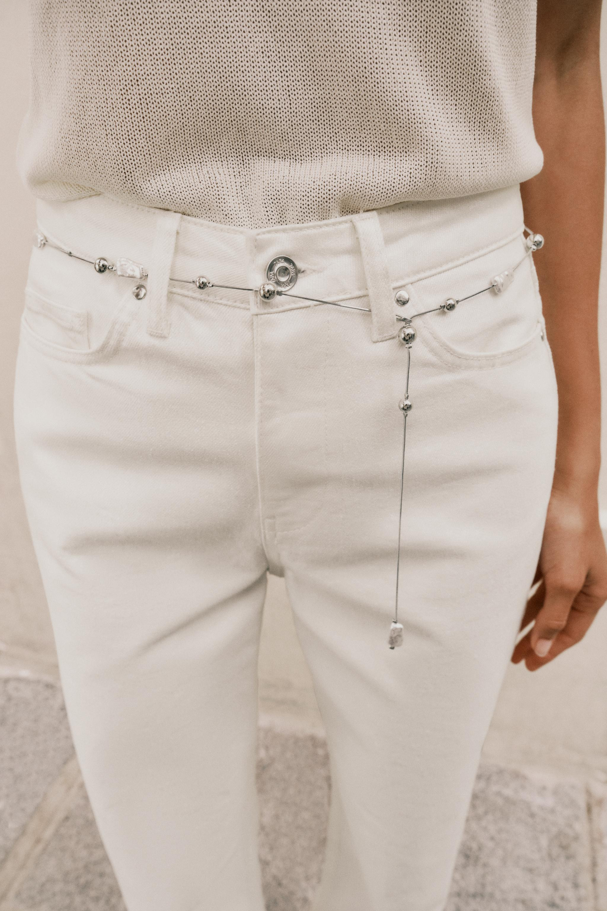 Z1975 PEARLESCENT EFFECT BELTED JEANS | Zara UK