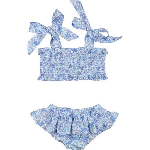 Blue Liberty Smocked Bikini | Cecil and Lou