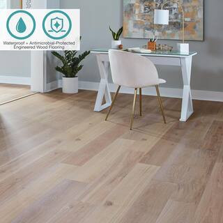 Defense+ 7.48 in. W Beachwood Park Waterproof Engineered Oak Hardwood Flooring (24.54 sq. ft./cas... | The Home Depot
