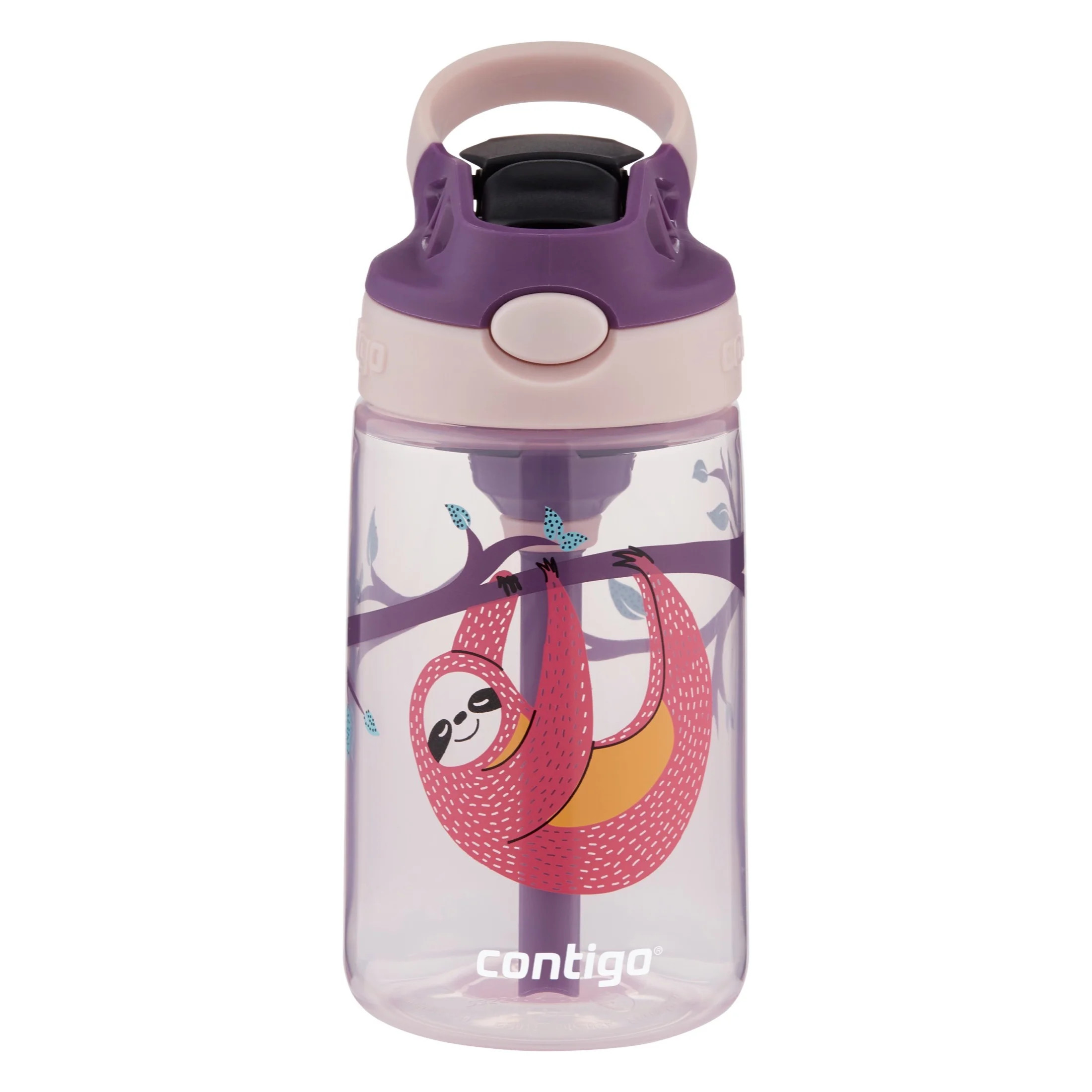 Contigo Kids 14 oz Purple and Red Plastic Water Bottle with Straw and Wide Mouth Lid - Walmart.co... | Walmart (US)