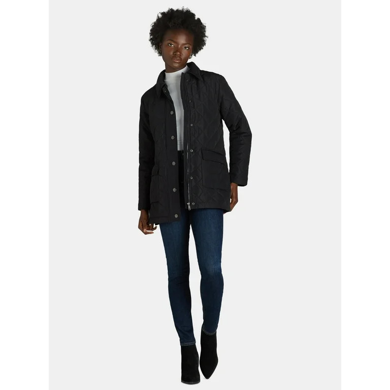 Time and Tru Women's and Women's Plus Quilted Barn Coat, Sizes XS-3X | Walmart (US)