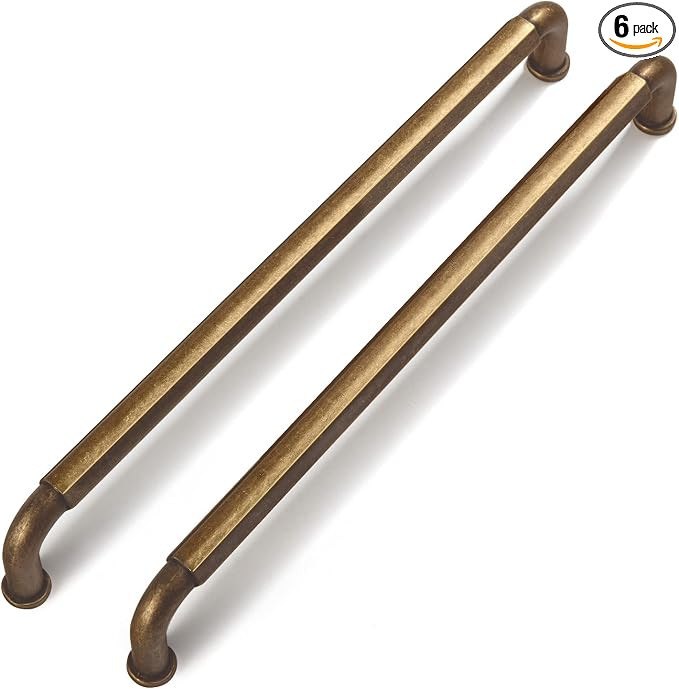 Goo-Ki 6 Pack 7-1/2 Inch （192mm） Cabinet Pulls Antique Brass Zinc Alloy Kitchen Drawer Pulls ... | Amazon (US)