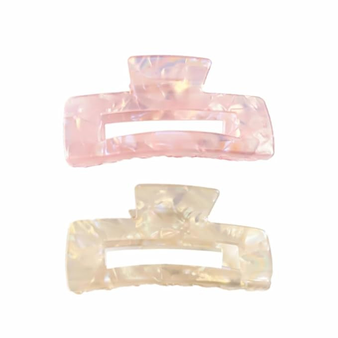 2pcs Large Hair Claw Clips for Thick Hair, Tortoise Hair Clips, Acrylic Celluloid French Butterfl... | Amazon (US)