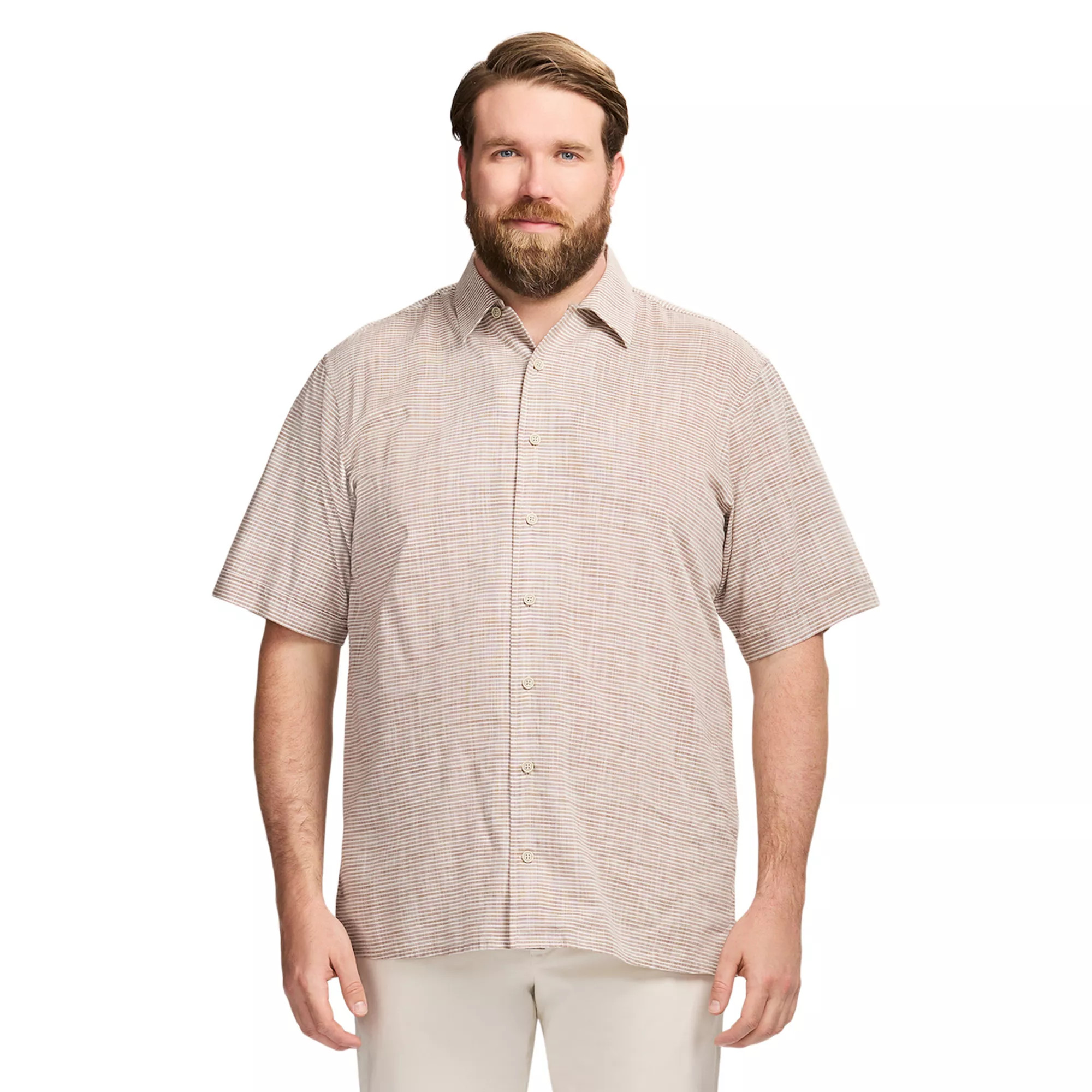 Big & Tall IZOD Saltwater Dunes Short Sleeve Button-Front Woven Shirt | Kohl's