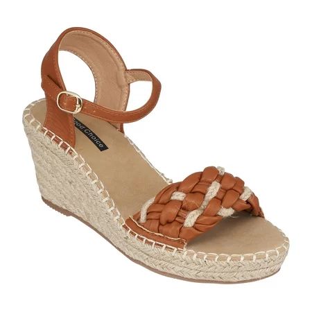 GC Shoes Women s Open Toe Memory Foam Summer Espadrille Wedge Sandals Braided Strap Ankle Platform H | Walmart (US)