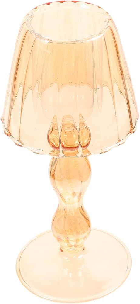 LIOOBO Glass Candle Holders - Clear Glass Candleholders Crystal Decorative Lamp Shaped Candle Sta... | Amazon (US)