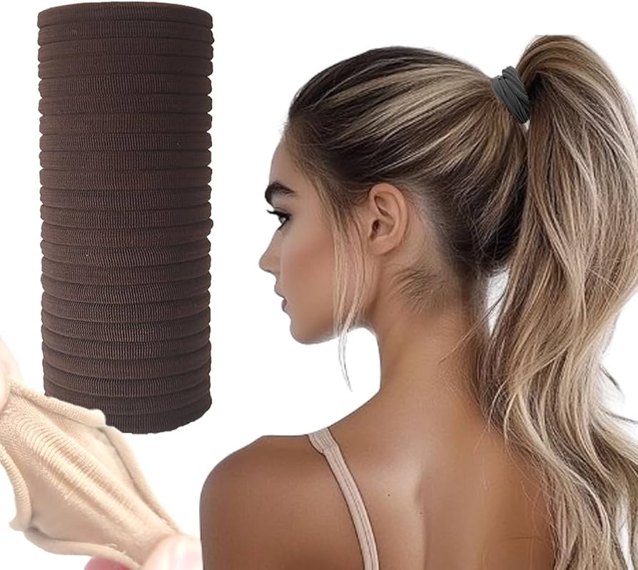 20pcs Thick Seamless Hair Ties for Curly and Long Hair - Hair Elastics for Women Men Girls Big Po... | Amazon (US)