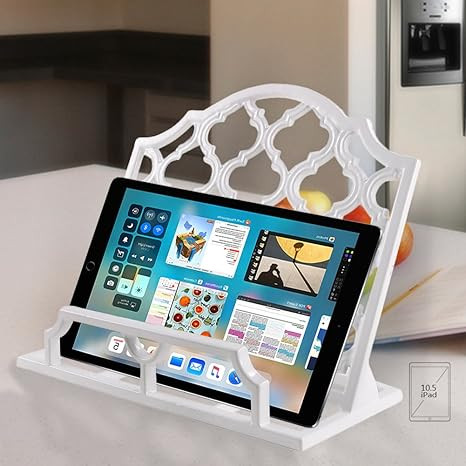 Vintage Cast Iron Cookbook Stand Holder Large Cookbook Holder White Metal Cookbook Stand for Kitc... | Amazon (US)