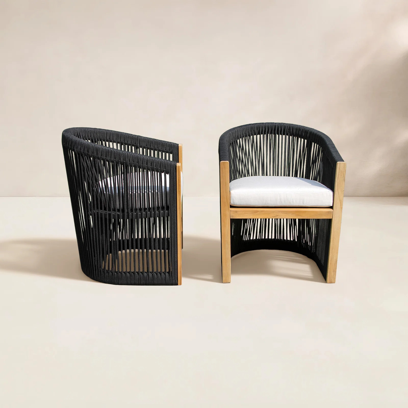 Aniston Teak Outdoor Dining Chair with Sunbrella Cushions (Set of 2) | Joss & Main