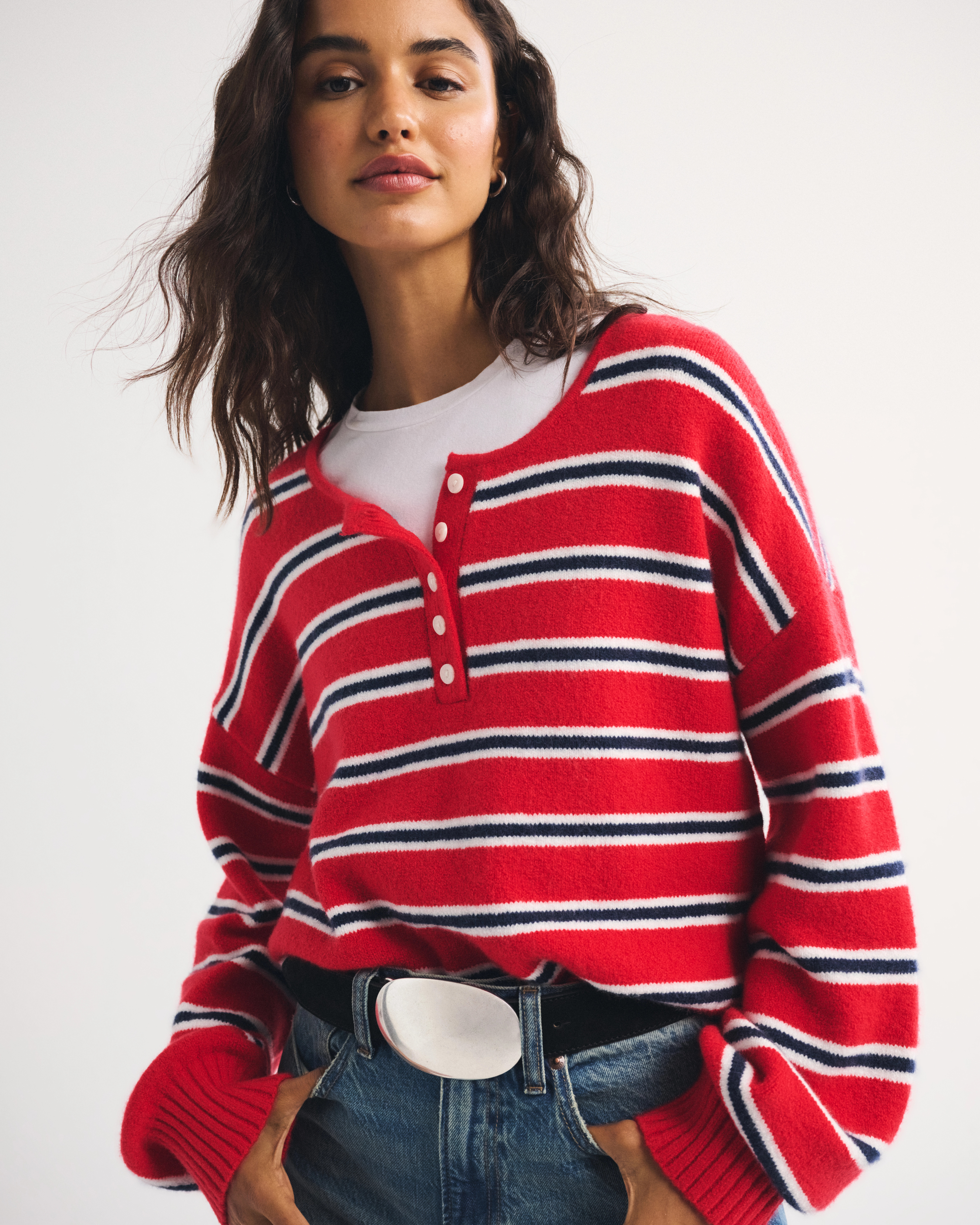 Merino Wool-Blend Henley Sweater | Abercrombie & Fitch (US)