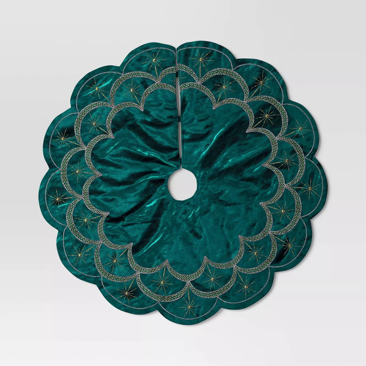 48" Christmas Dia Art Deco Embellished Soft Velvet Tree Skirt Green - Wondershop™ | Target