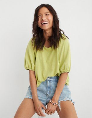 Aerie Bubble Sleeve T-Shirt | American Eagle Outfitters (US & CA)