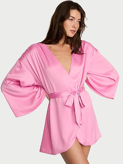 Satin Short Robe, Pink, Xs/S - Women's Robes - Victoria's Secret | Victoria's Secret (US / CA )