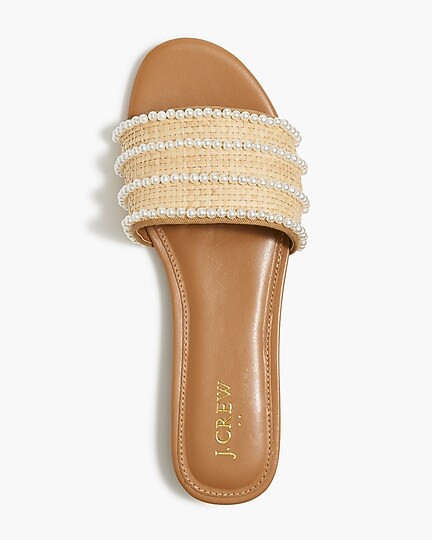 Raffia slide sandals | J.Crew Factory