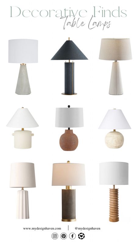 In search of the perfect table lamp for your nightstand, end table or console decor? Check out these gorgeous lamps. Most of them price just under $100. Find more at www.mydesignhaven.com

#LTKhome #LTKunder100 #LTKFind