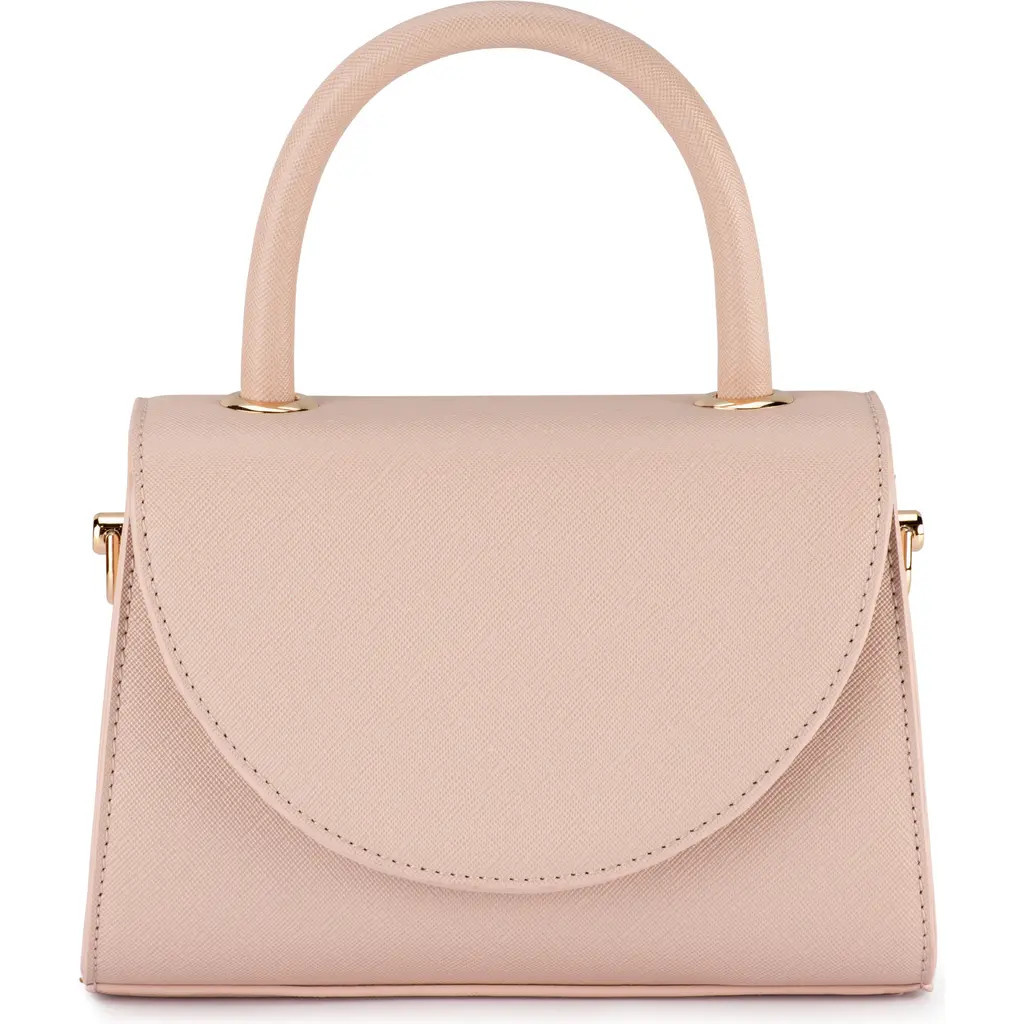 Olga Berg Sasha Faux Leather Top Handle Bag in Blush at Nordstrom | Nordstrom