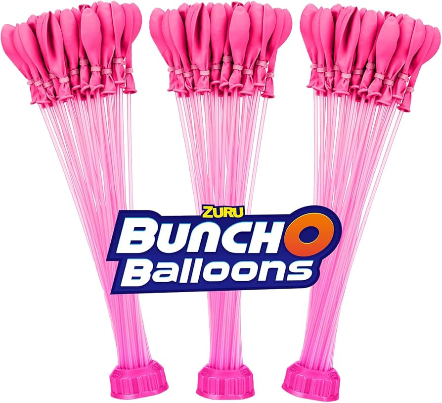 Bunch O Balloons Pink (3 Bunches) by ZURU, 100+ Rapid-Filling Self-Sealing Pink Colored Instant W... | Amazon (US)