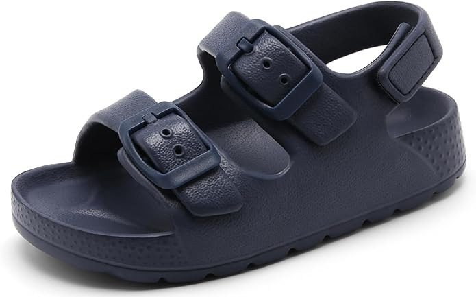 INMINPIN Toddler Boys Girls Buckle Sandals Comfort Open Toe Sandal with Adjustable Back Strap | Amazon (US)