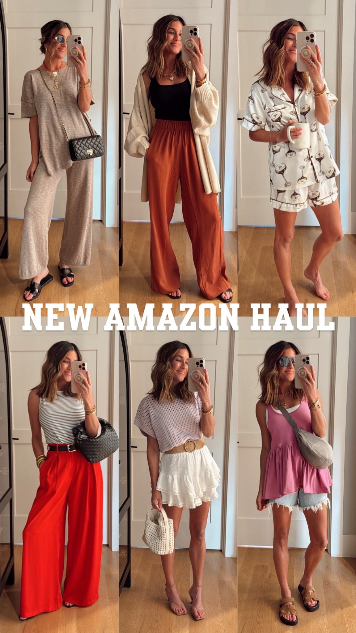 Amazon summer haul! ☀️ these pieces are SO cute, great quality, and look so luxe! 

Sizing details 👇🏼
Tan matching set: small 
Cardigan: small 
Rust Elastic waist pants: small
Pajamas: xs
Striped tank: xs
Red pants: xs regular length 
Lilac sweater: small
White skirt: xs 
Pink tank: small 

#LTKFindsUnder50 #LTKStyleTip #LTKSummerEdit