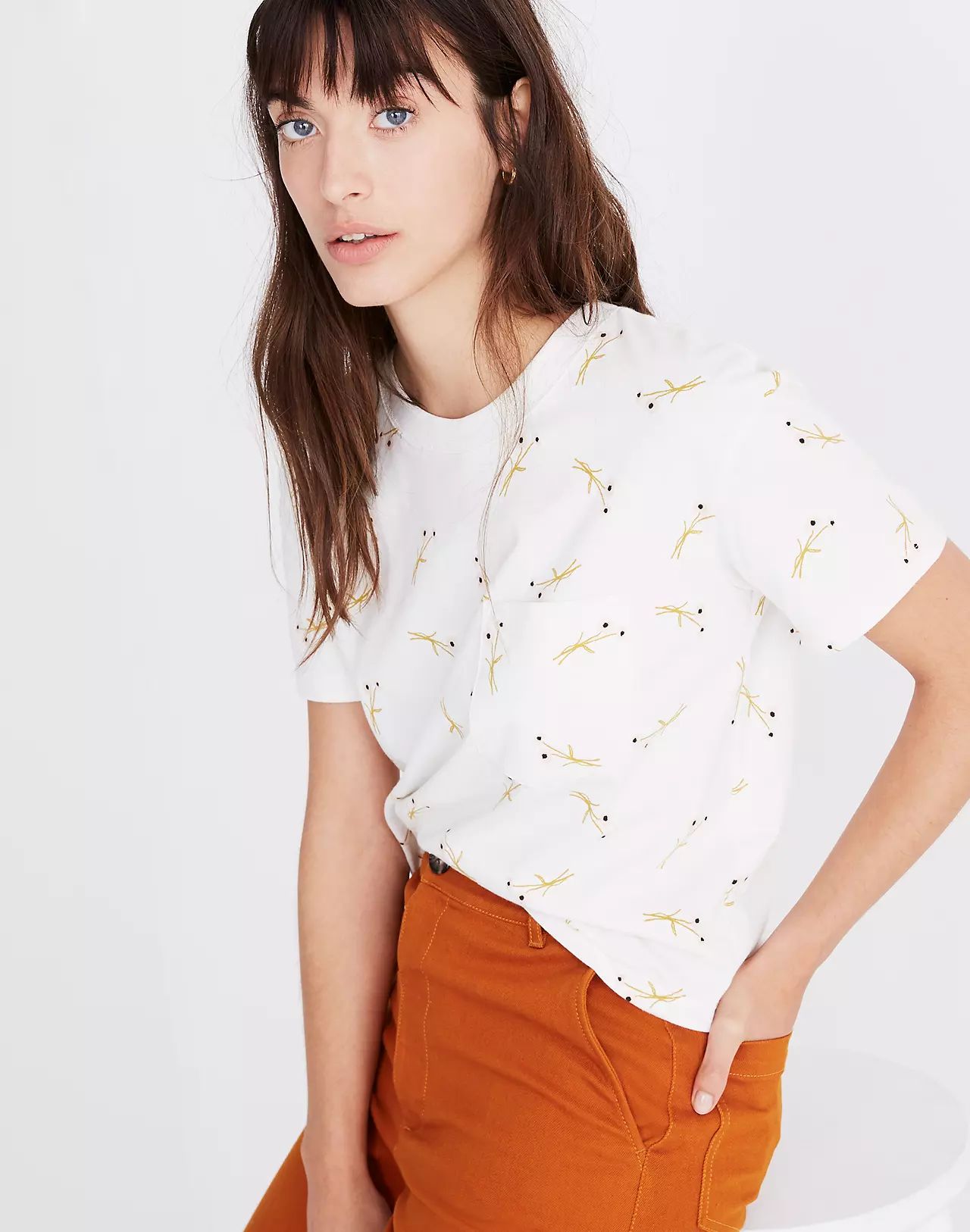 Easy Crop Tee in Daisy Sketch | Madewell