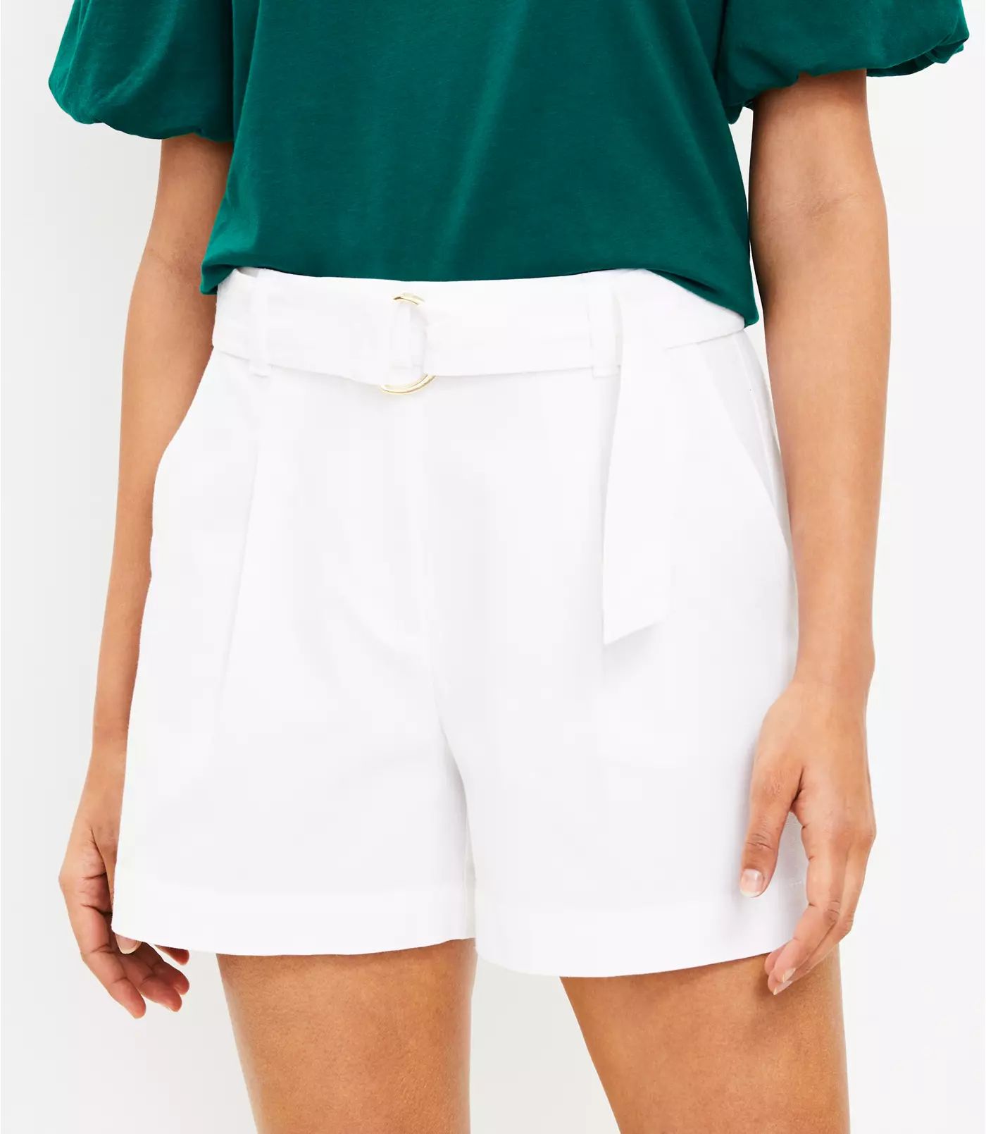 Belted Pleated Shorts | LOFT | LOFT