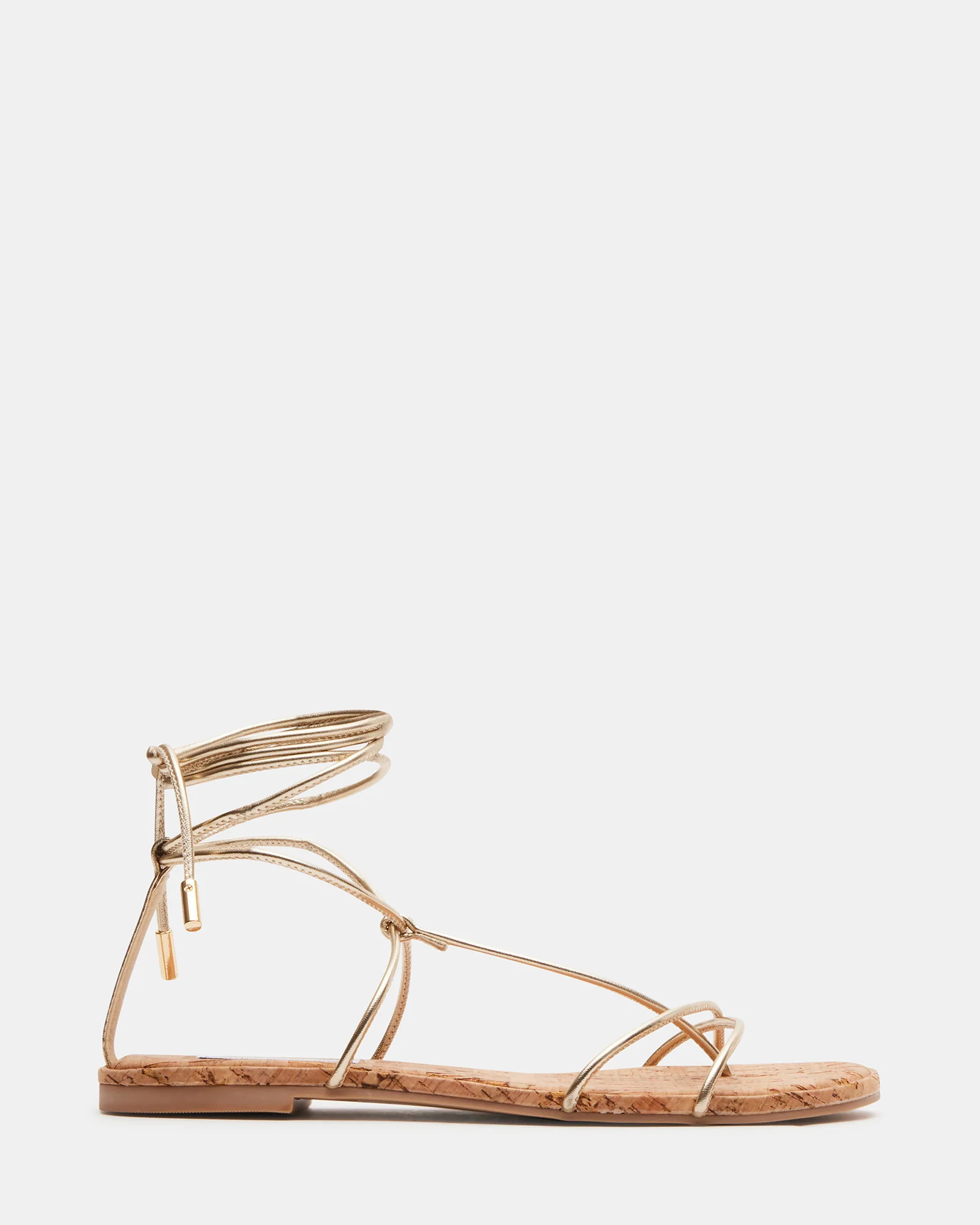 MYRTLE Gold Multi Lace-Up Strappy Sandal | Women's Sandals | Steve Madden (US)