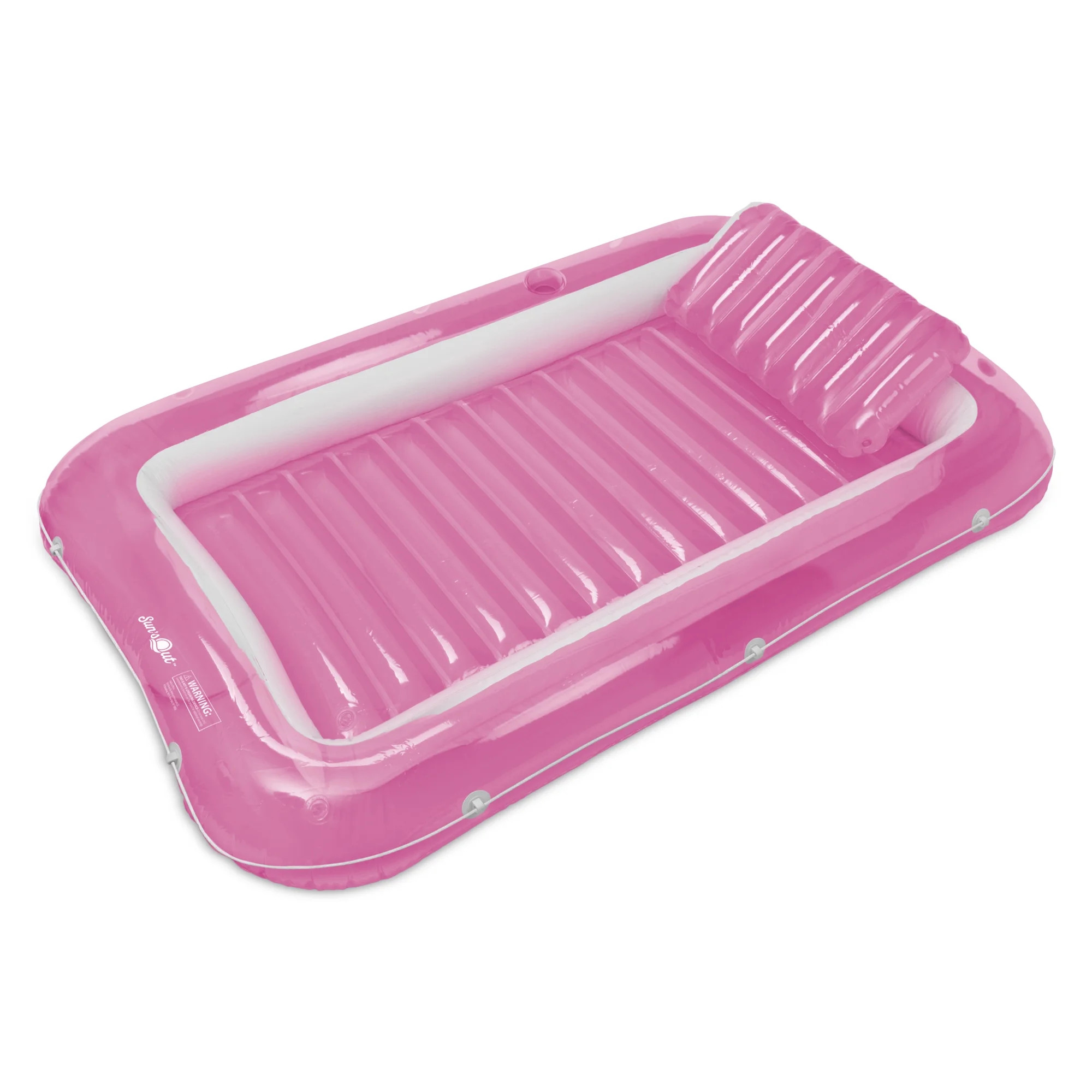 SunsOut 2-in-1 Tanning Pool Lounger - 71"x46" Light Pink Float for Ages 14+ | Walmart (US)