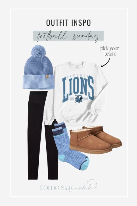 Football Sunday outfit inspo, what to wear on game day, favorite team sweatshirt, ugg ultra mini, cozy outfit for lounging

#LTKstyletip #LTKfindsunder50