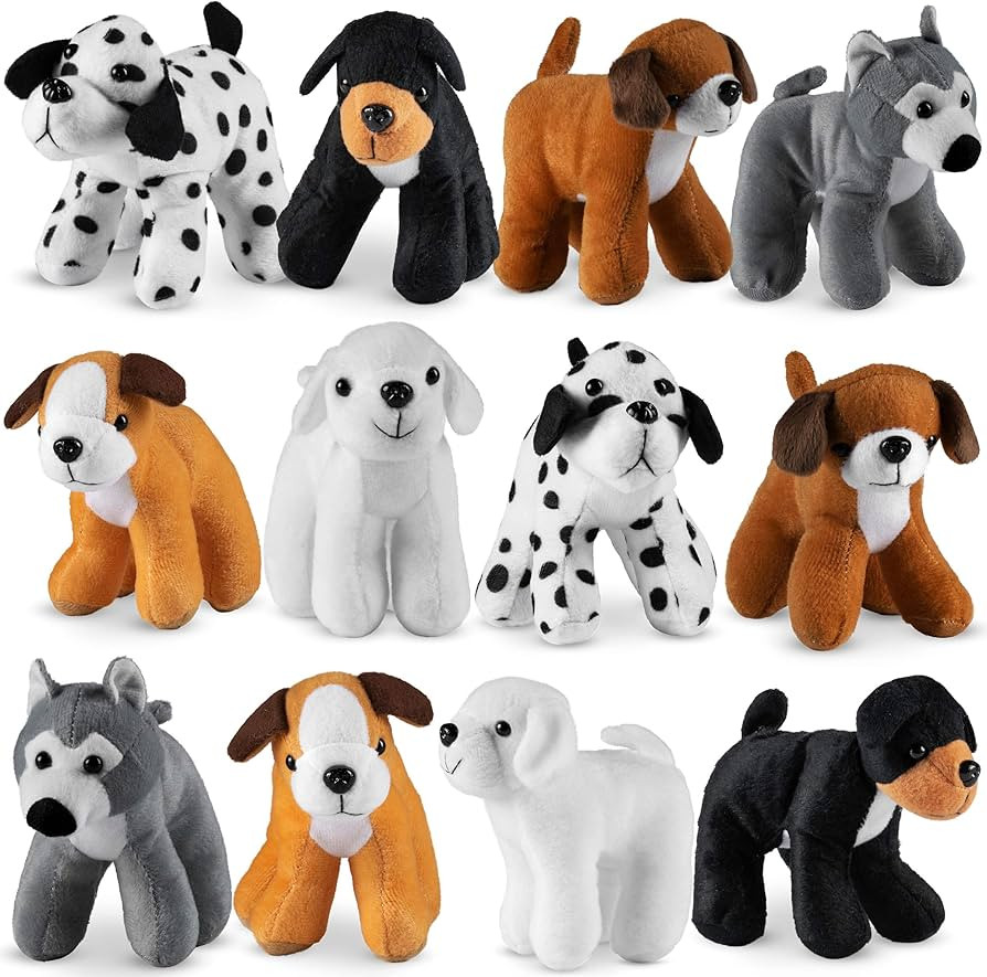 Bedwina Plush Puppy Dogs - (Pack of 12) 6 Inches Tall Stuffed Animals Bulk Assorted Puppies and Cute Stuffed Plushed Dog Puppies Assortment, Stocking Stuffers | Amazon (US)