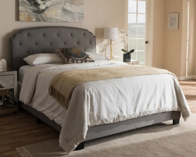 Button Tufted Queen Upholstered Bed, Gray | Ashley Homestore