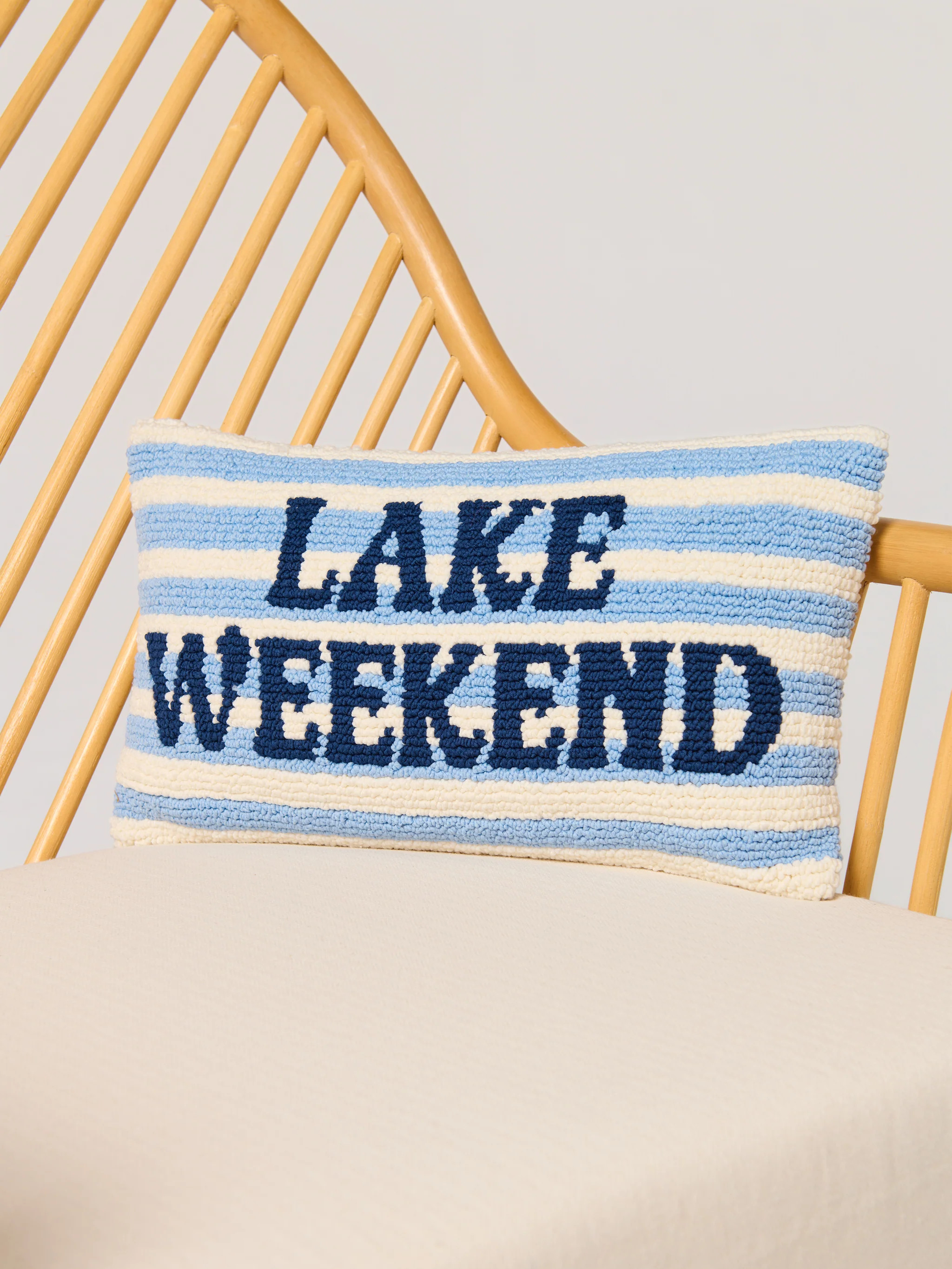 Shiraleah "Lake Weekend" Pillow, Blue | Shiraleah