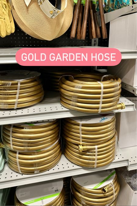 Gold garden hose 💗 stylish gardening accessories, gold hose, outdoor, patio, garden essentials backyard 

#LTKhome #LTKunder50 #LTKsalealert