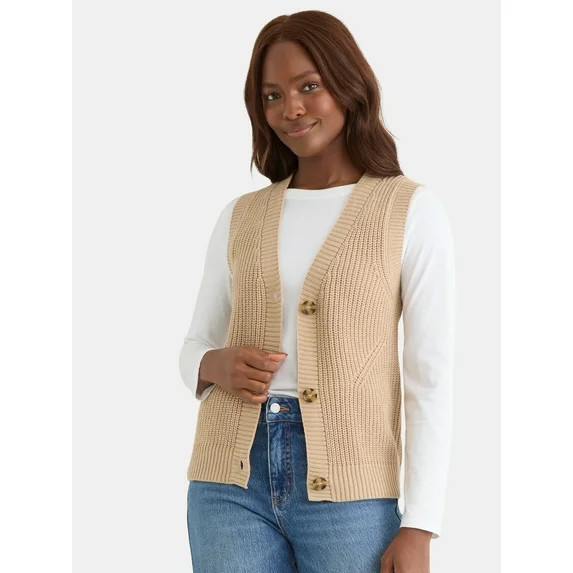 Time and Tru Women's Sweater Vest, Sizes XS-XXXL - Walmart.com | Walmart (US)