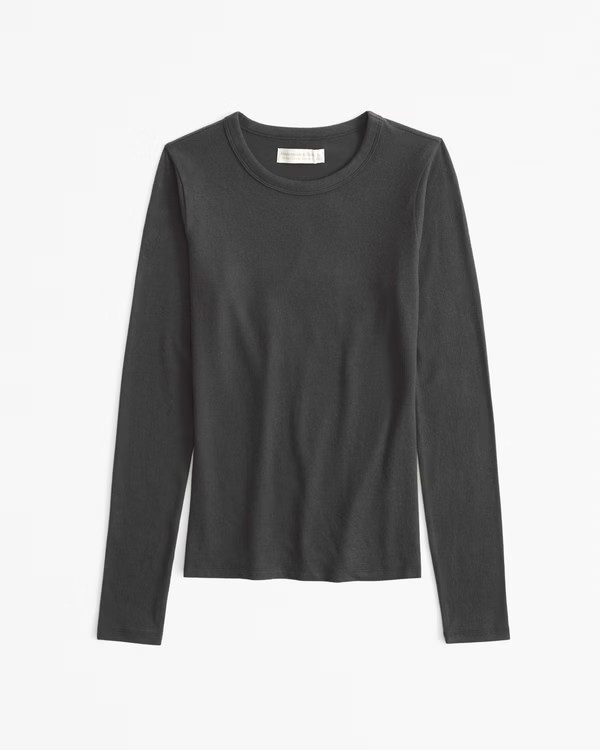 Long-Sleeve Cozy Lounge Knit Tuckable Crew Tee | Abercrombie & Fitch (US)