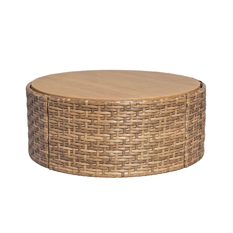Beautiful Wicker Reversible-Top Outdoor Ottoman and Coffee Table with Cover by Drew Barrymore, Br... | Walmart (US)
