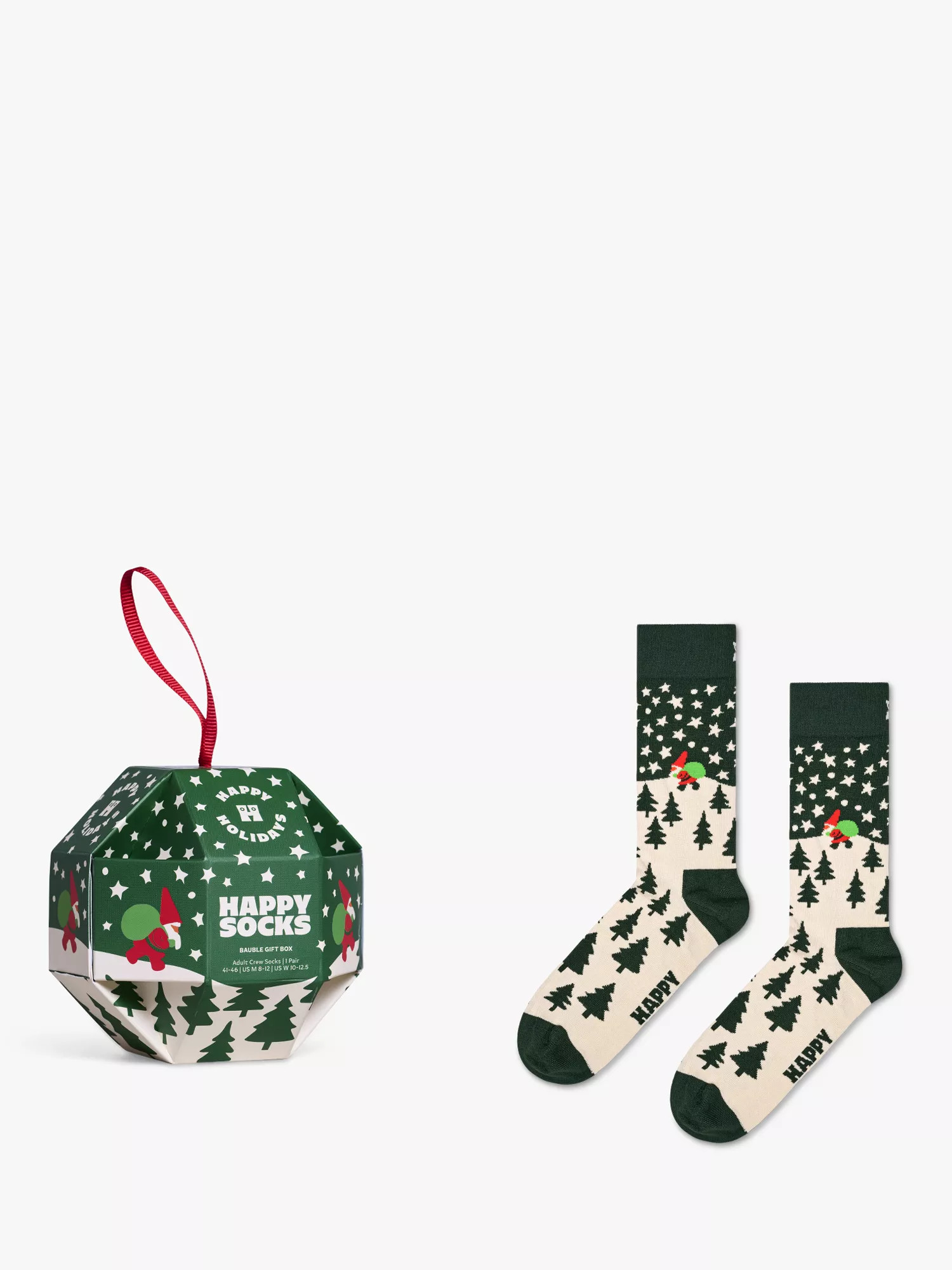 Happy Socks Snow Globe Gift Box, Dark Green | John Lewis (UK)